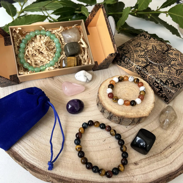 Collection Litho Box & Kits avec bracelets en pierres naturelles et cristaux pour protection et bien-être