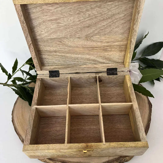 Boîte en Bois Fleur de Vie – Gravure en Bois de Manguier