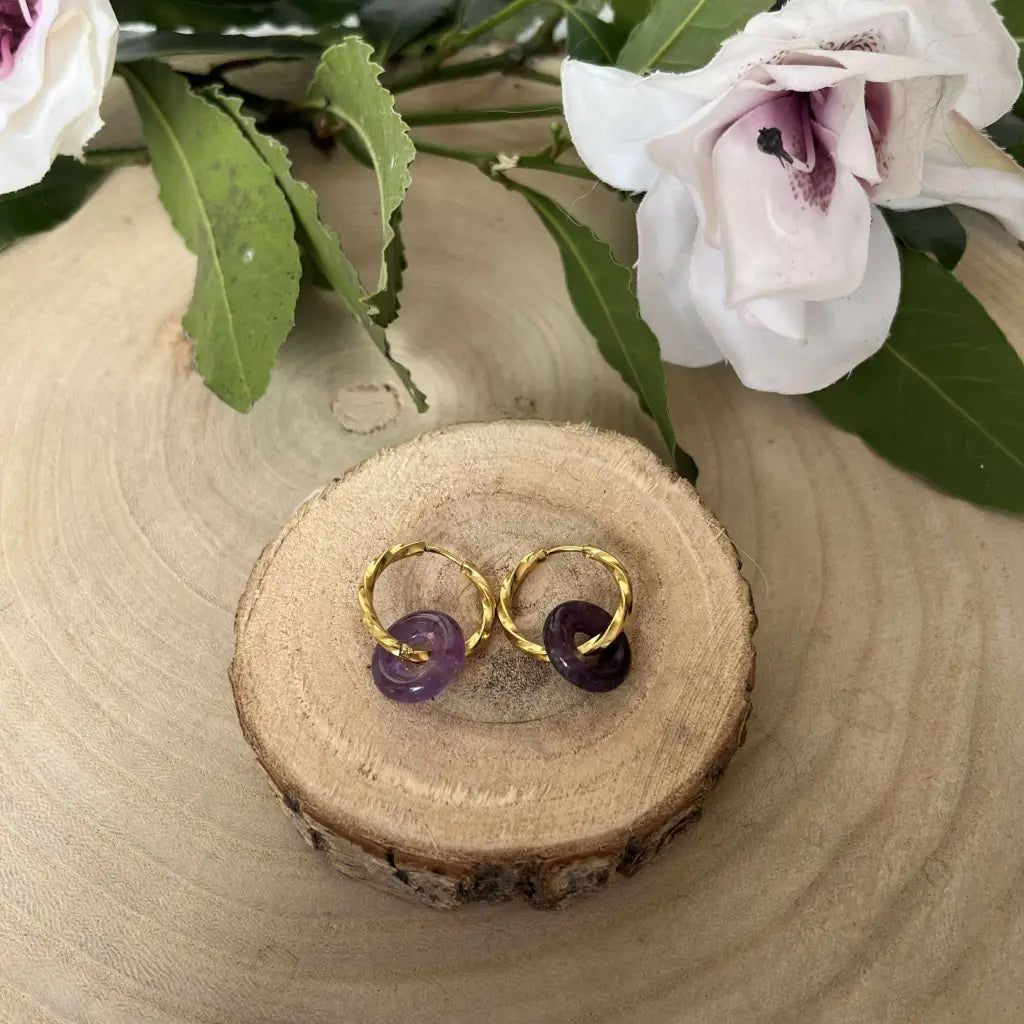 Boucles d’oreilles Donuts en Pierre Naturelle - boucles