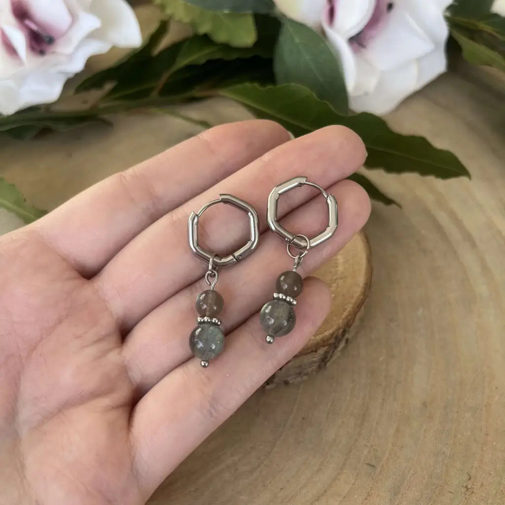Boucles d’Oreilles Labradorite: Reflets Mystiques