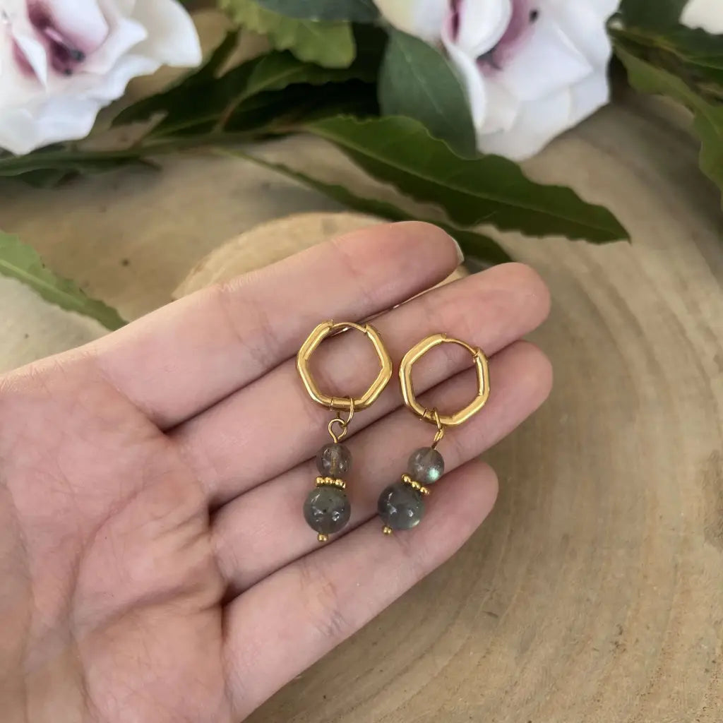 Boucles d’Oreilles Labradorite: Reflets Mystiques
