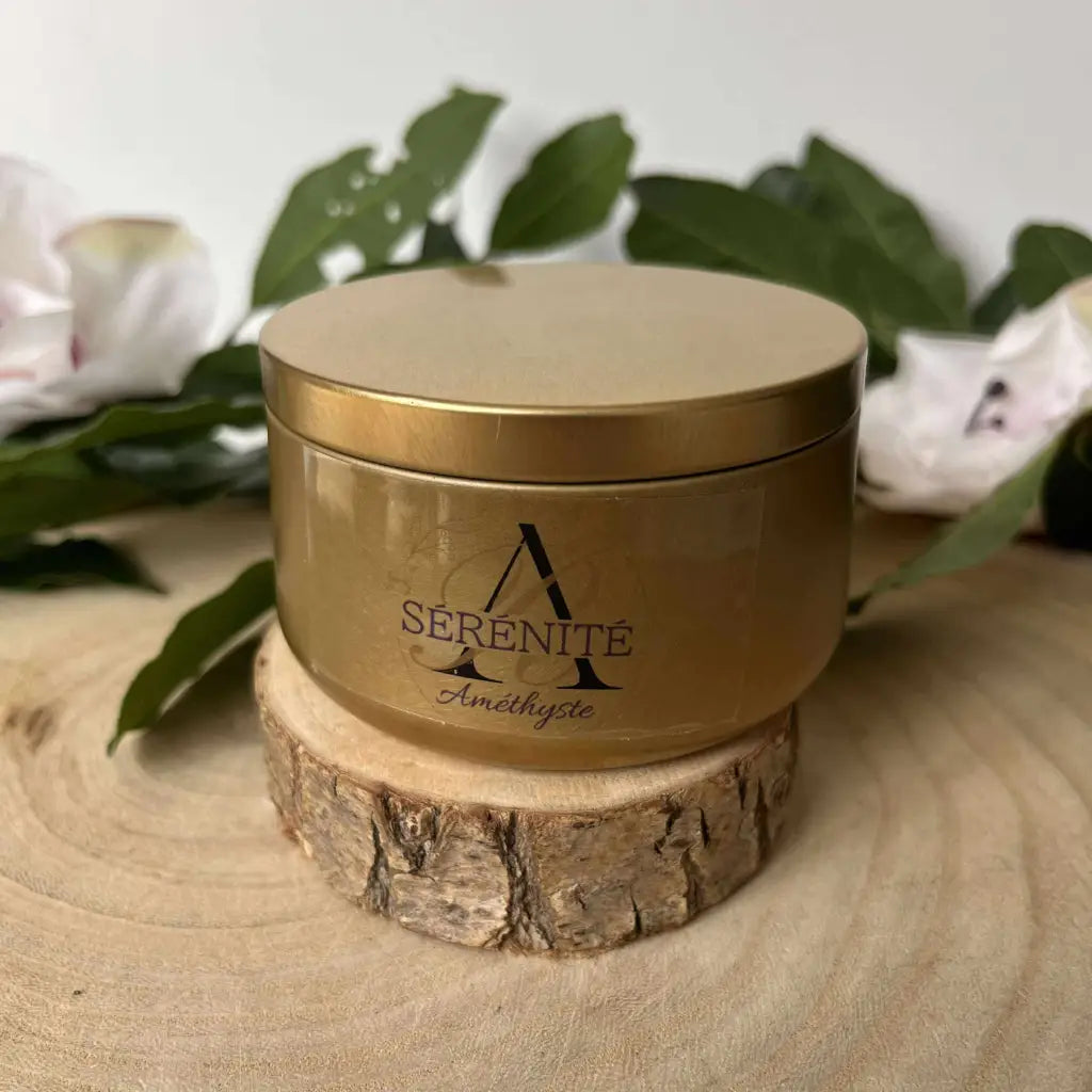 Bougie Sérénité en Améthyste – Cire de Soja Parfumée Bougie