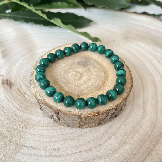 Bracelet Malachite en perles vertes avec un design élégant, idéal pour un style naturel