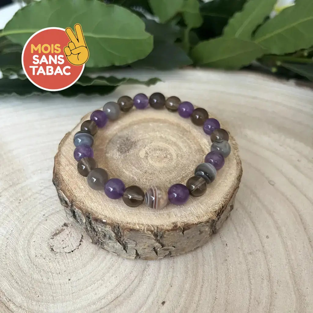 Bracelet Pierres Anti-Tabac Soutien sur Mesure - Bracelets