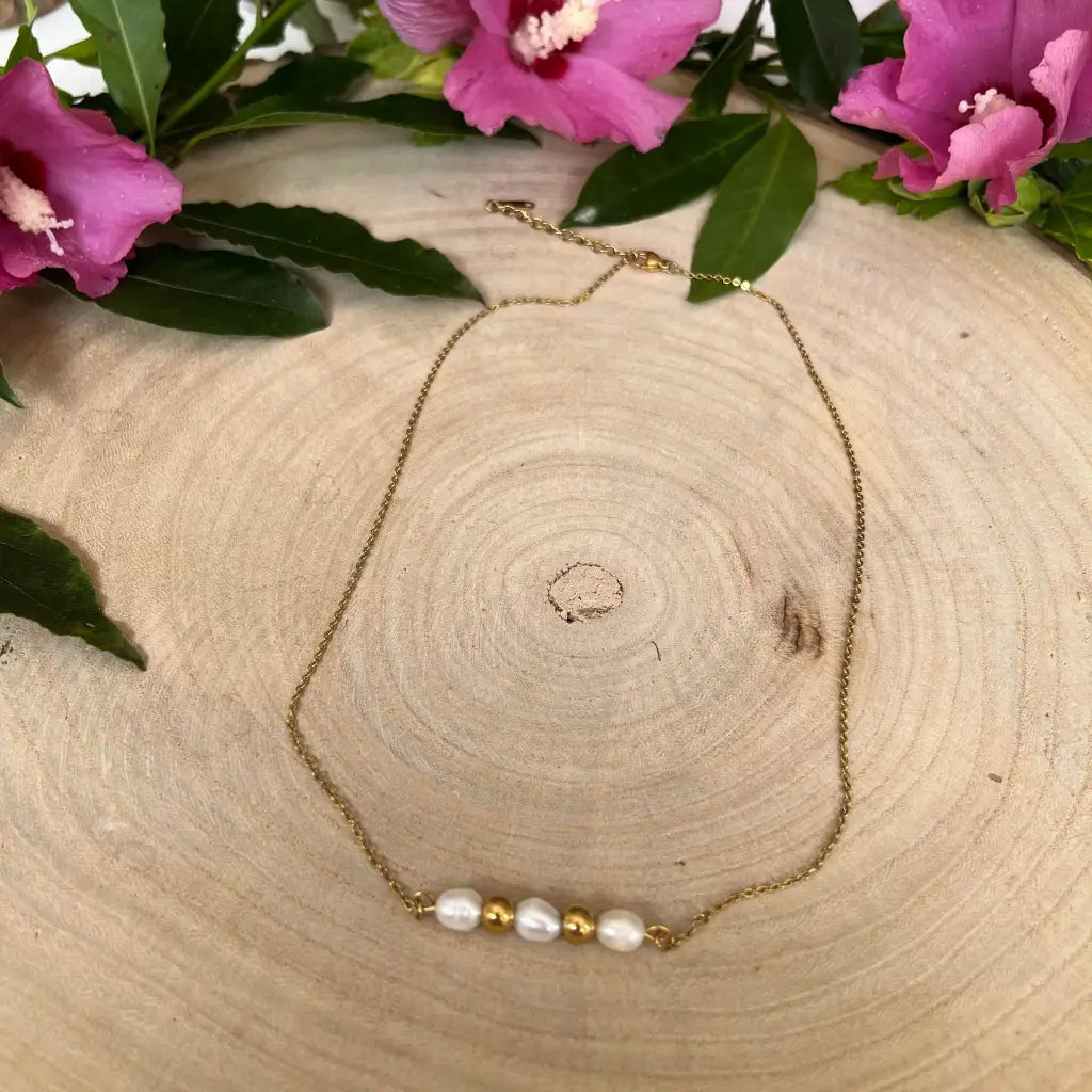 Collier Aqua - Collier acier inoxydable et perle