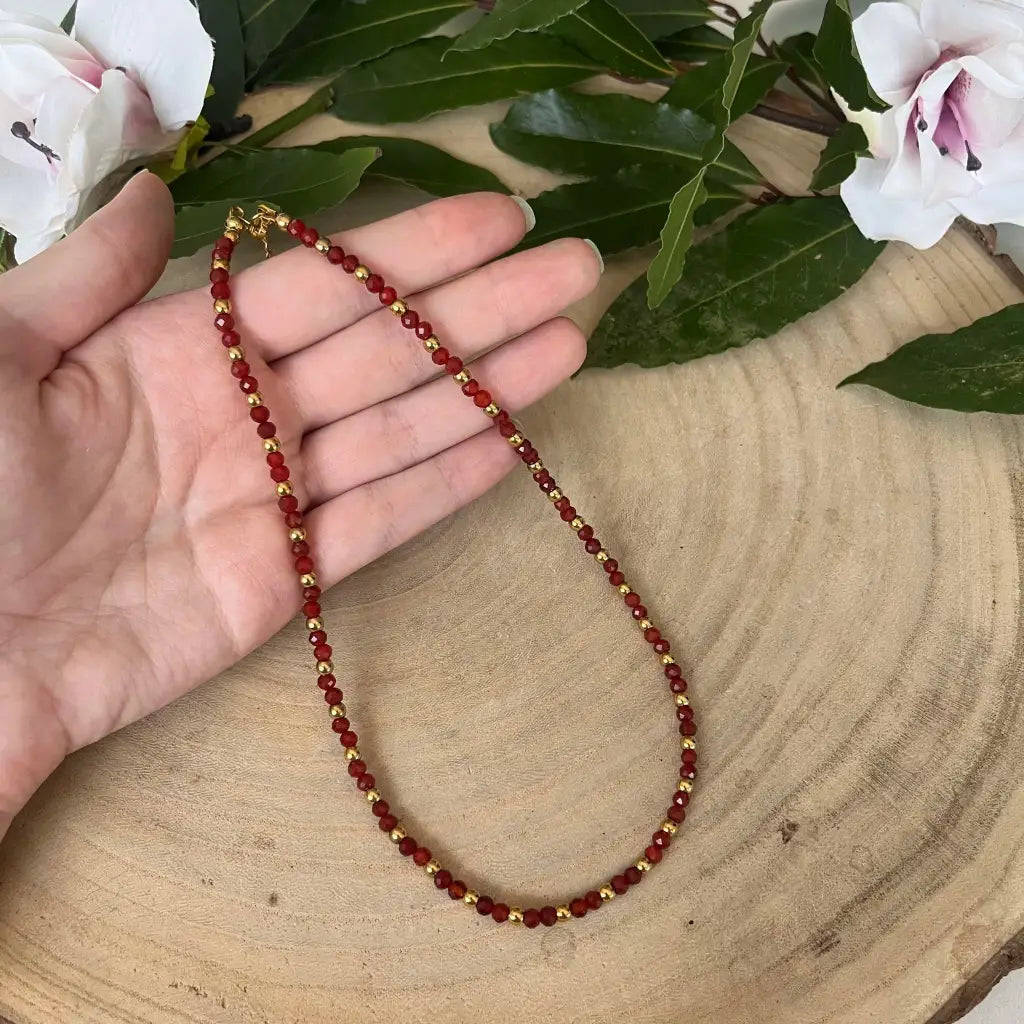 Collier Eden Cornaline - bijoux pierre naturelle et acier