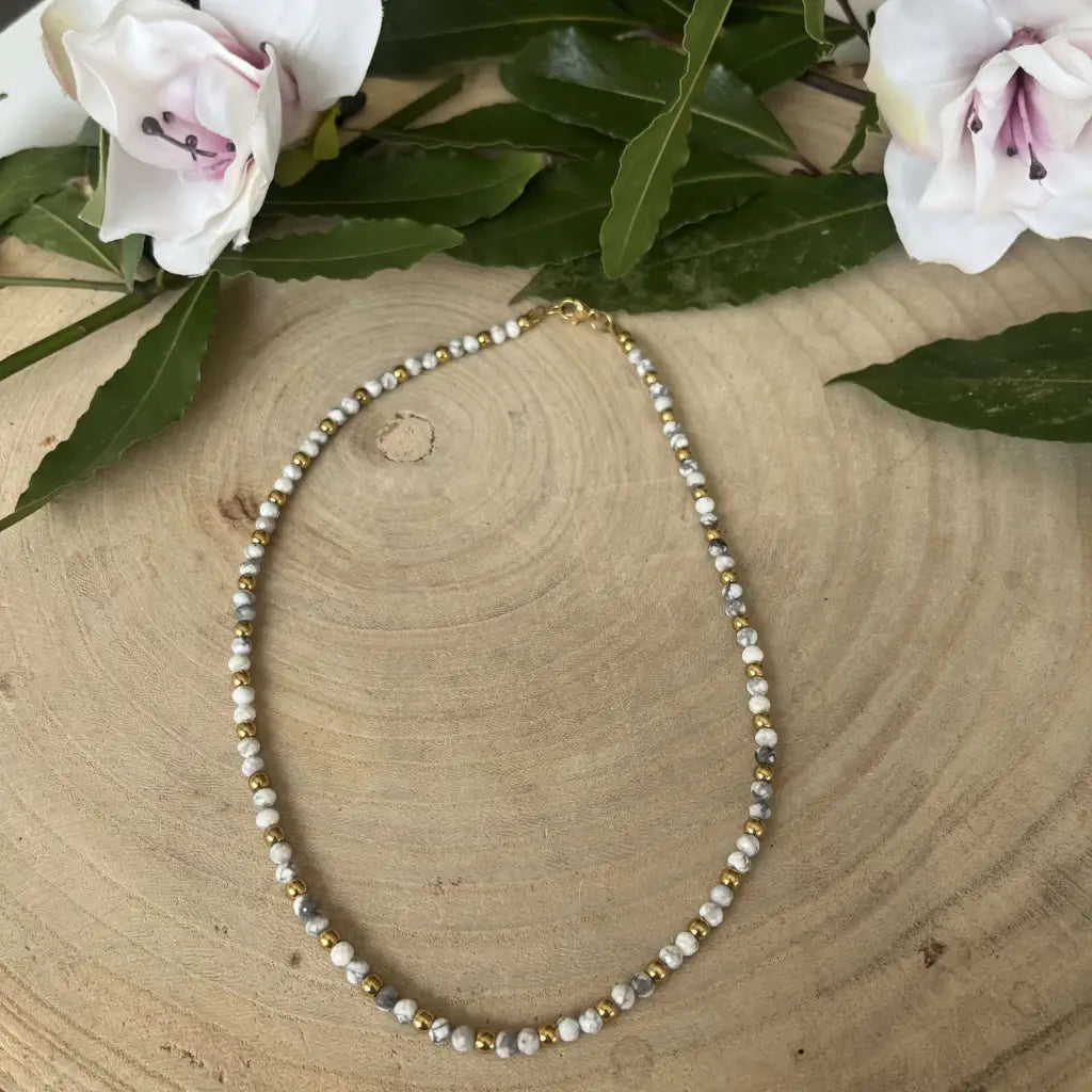 Collier Eden Howlite Blanche - bijoux pierre naturelle