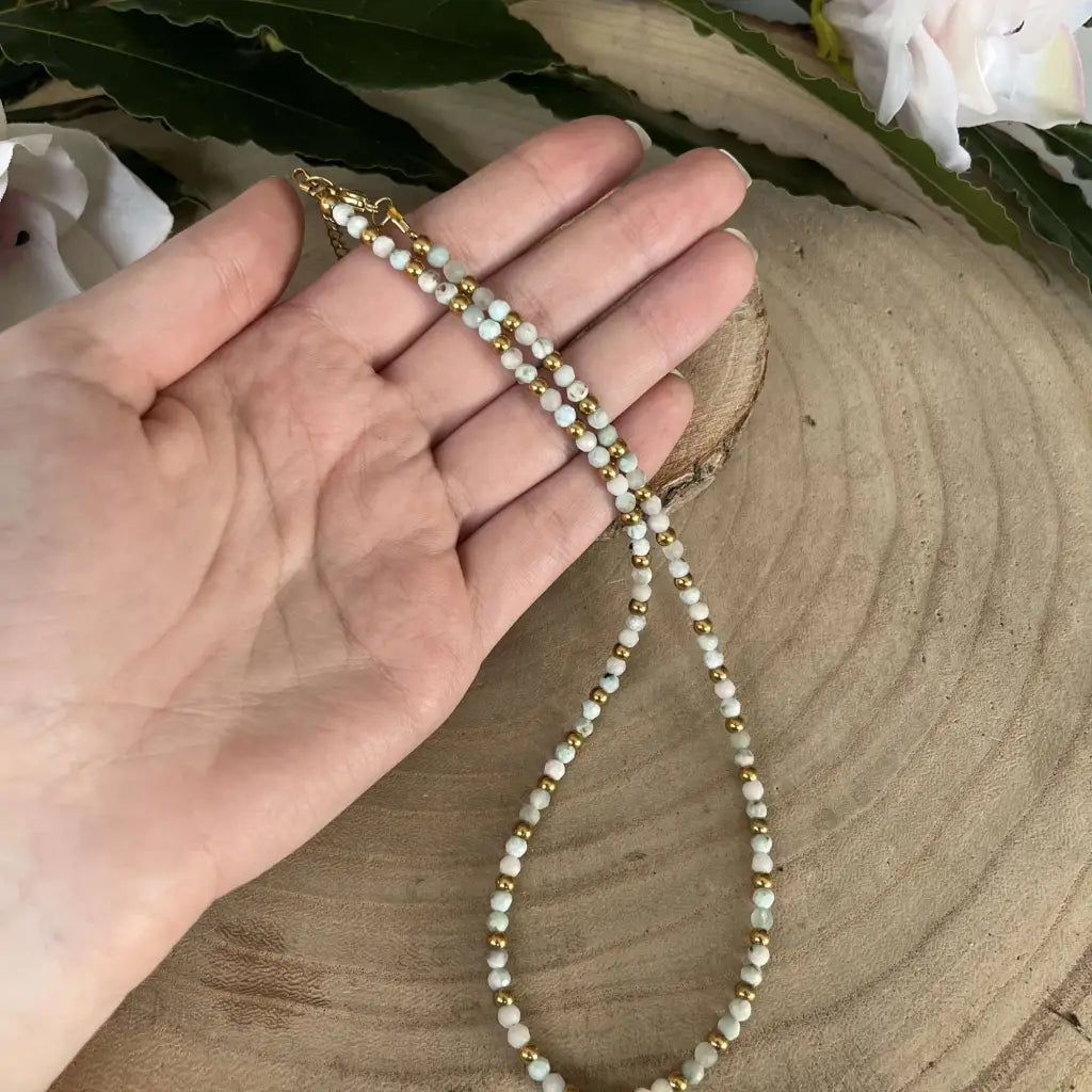 Collier Eden Larimar - bijoux pierre naturelle et acier