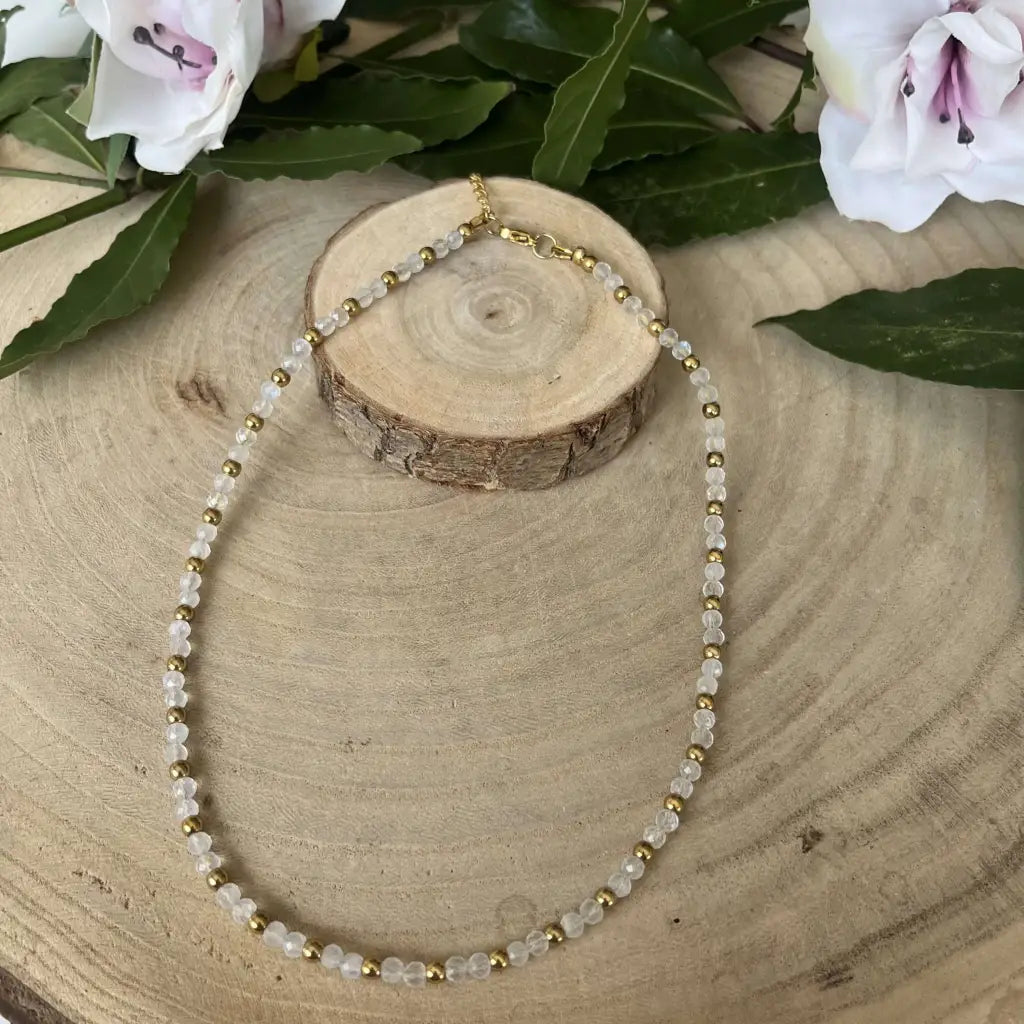 Collier Eden Pierre de Lune Bleuté - bijoux pierre
