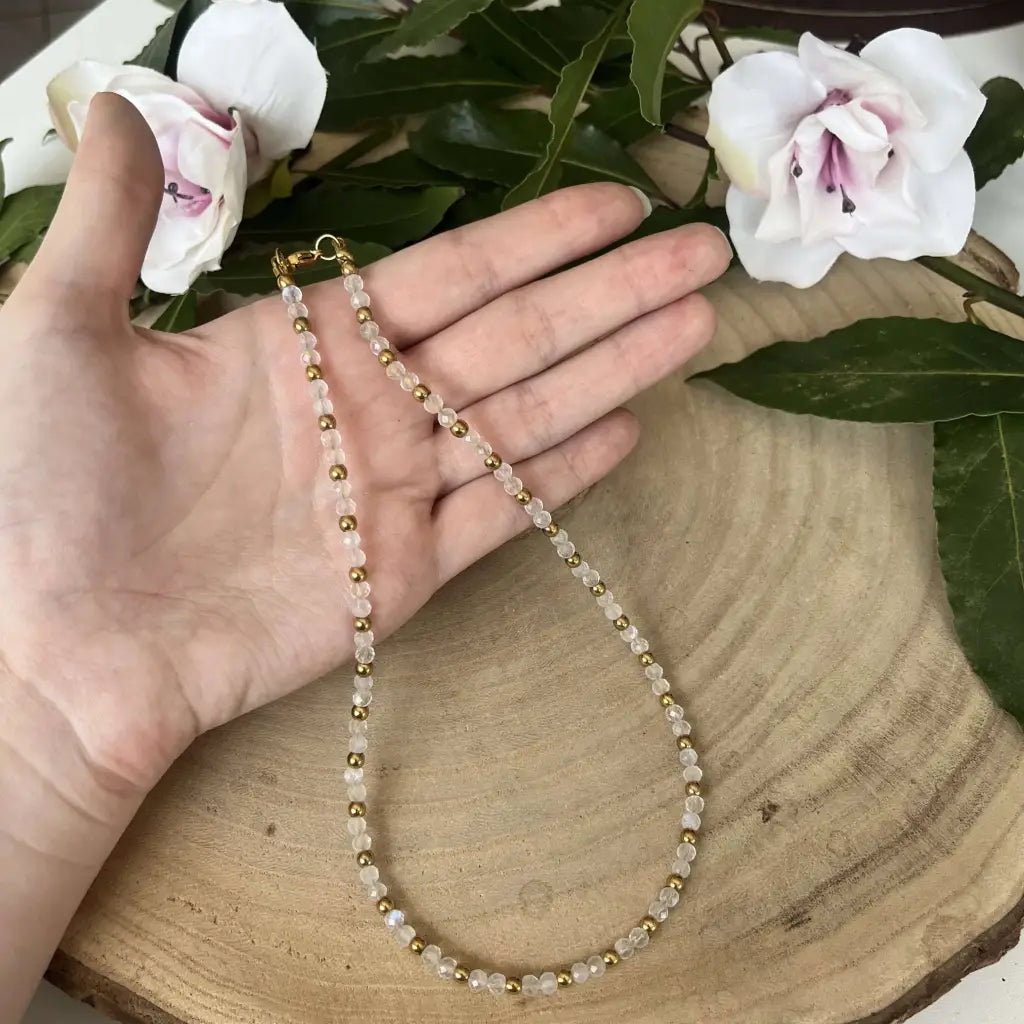 Collier Eden Pierre de Lune Bleuté - bijoux pierre