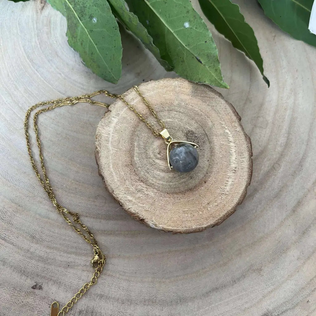 Collier Élégance en Pierre Naturelle - Collier acier