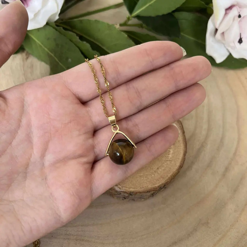 Collier Élégance en Pierre Naturelle - Collier acier