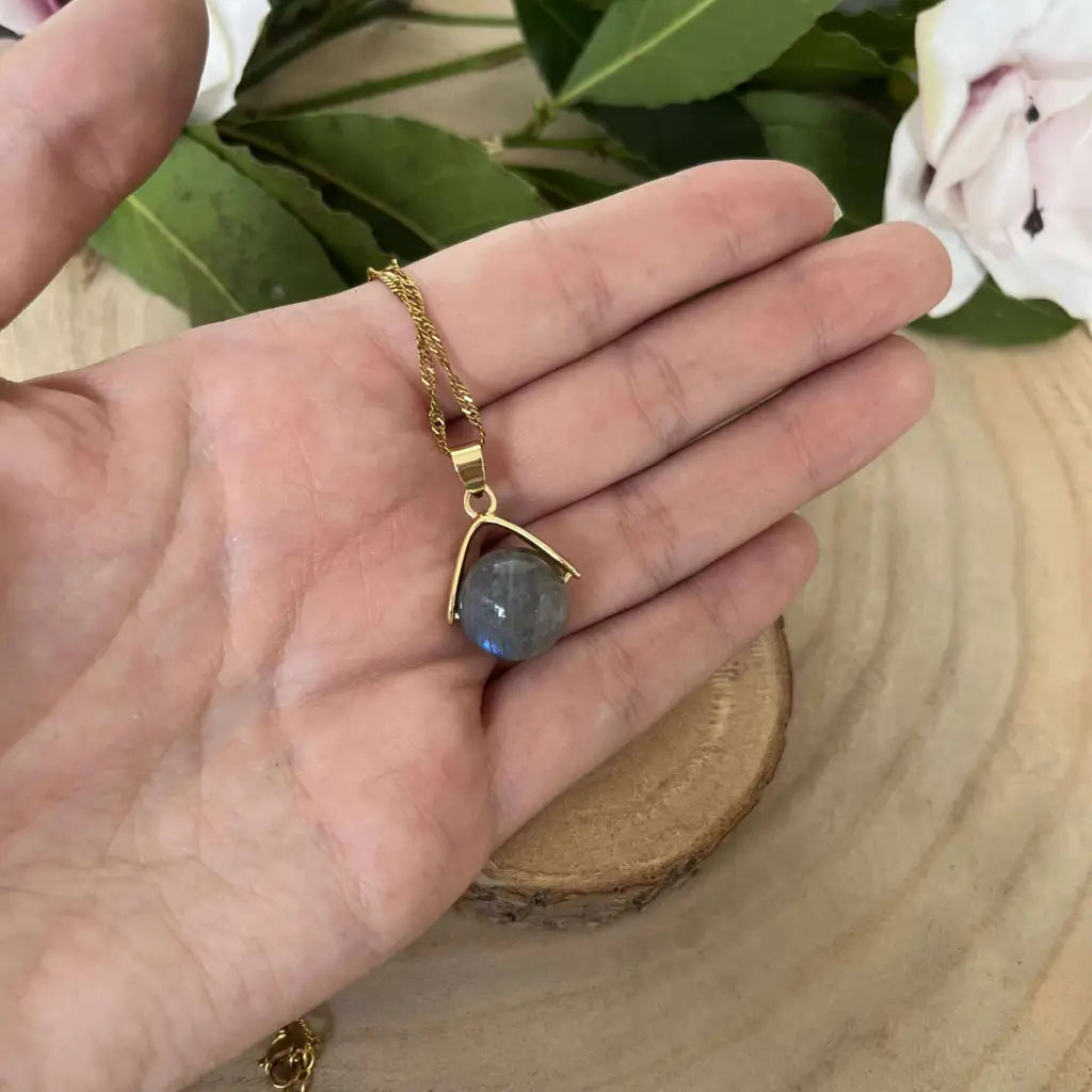 Collier Élégance en Pierre Naturelle - Collier acier