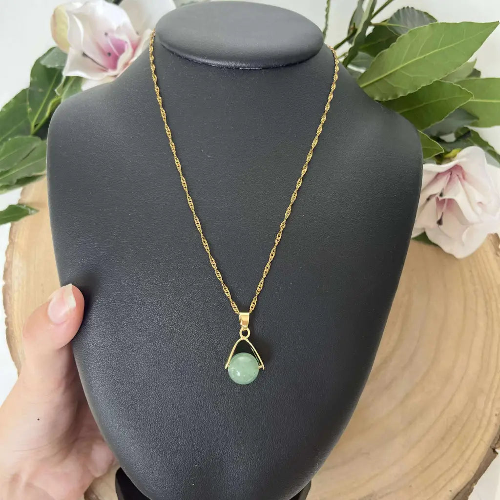 Collier Élégance en Pierre Naturelle - Aventurine Verte