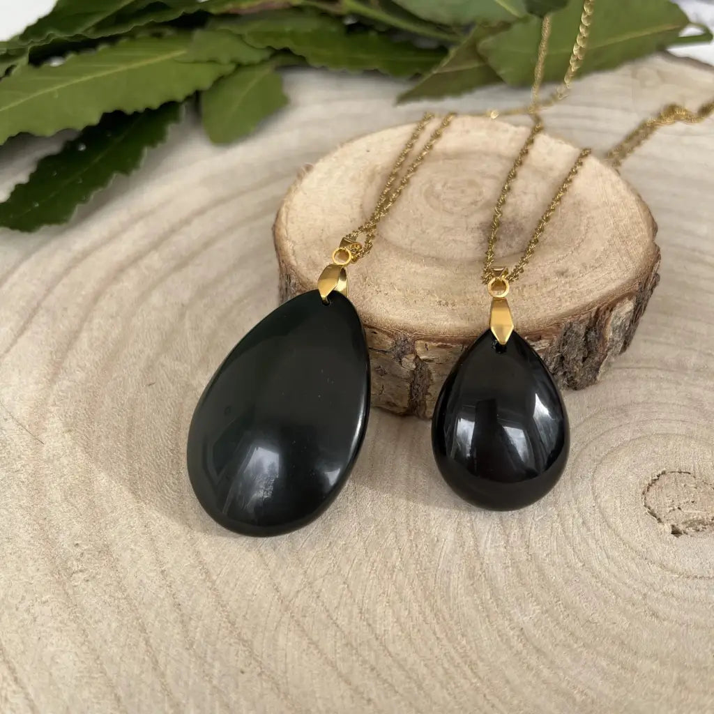 Collier Pendentif en Obsidienne Œil Céleste Aura de Roche