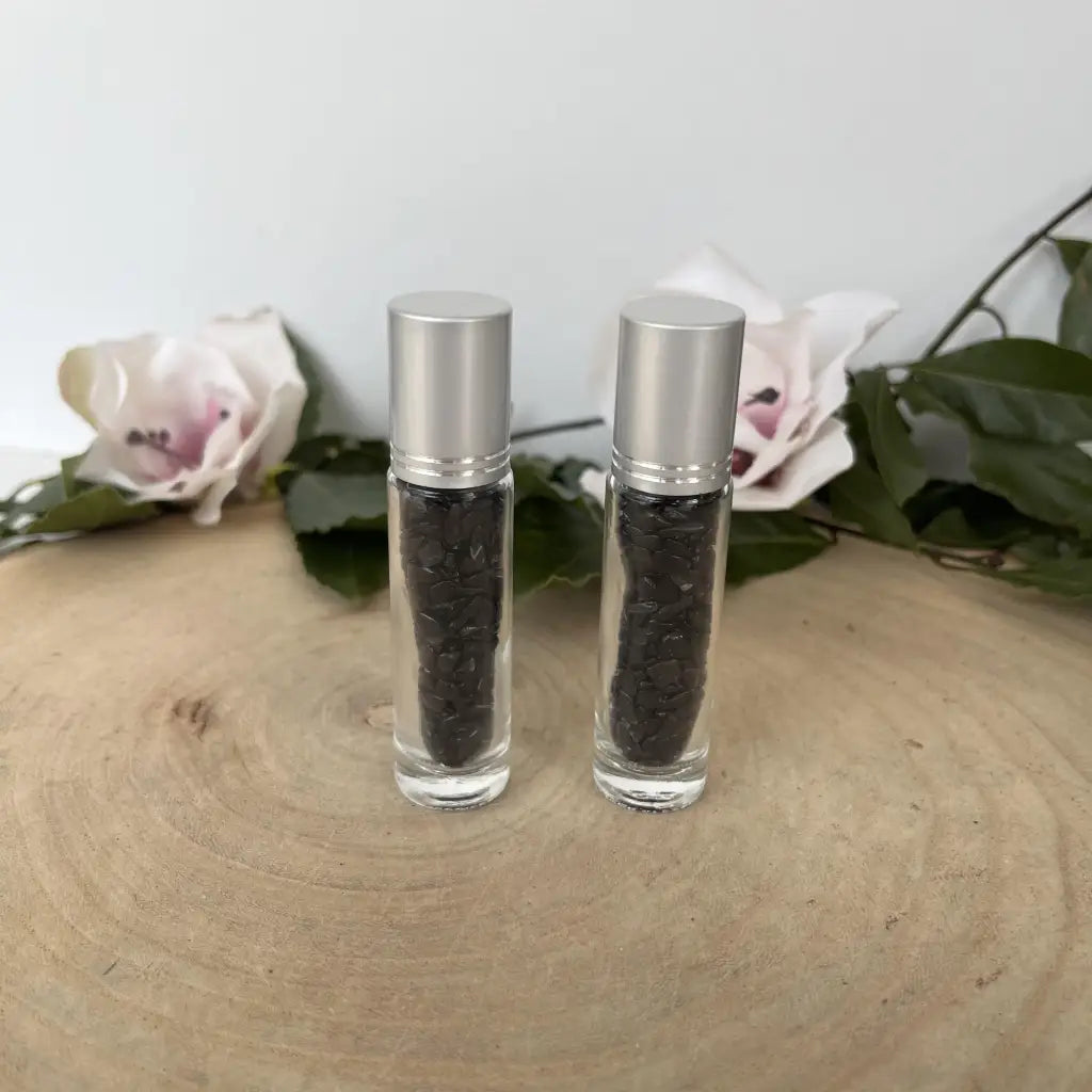 Flacon Roll-On en Obsidienne Noire – 10 ml | Pierre