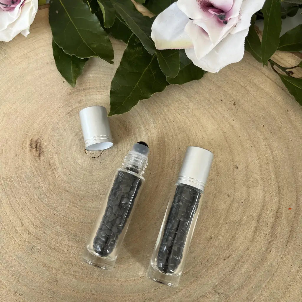 Flacon Roll-On en Obsidienne Noire – 10 ml | Pierre