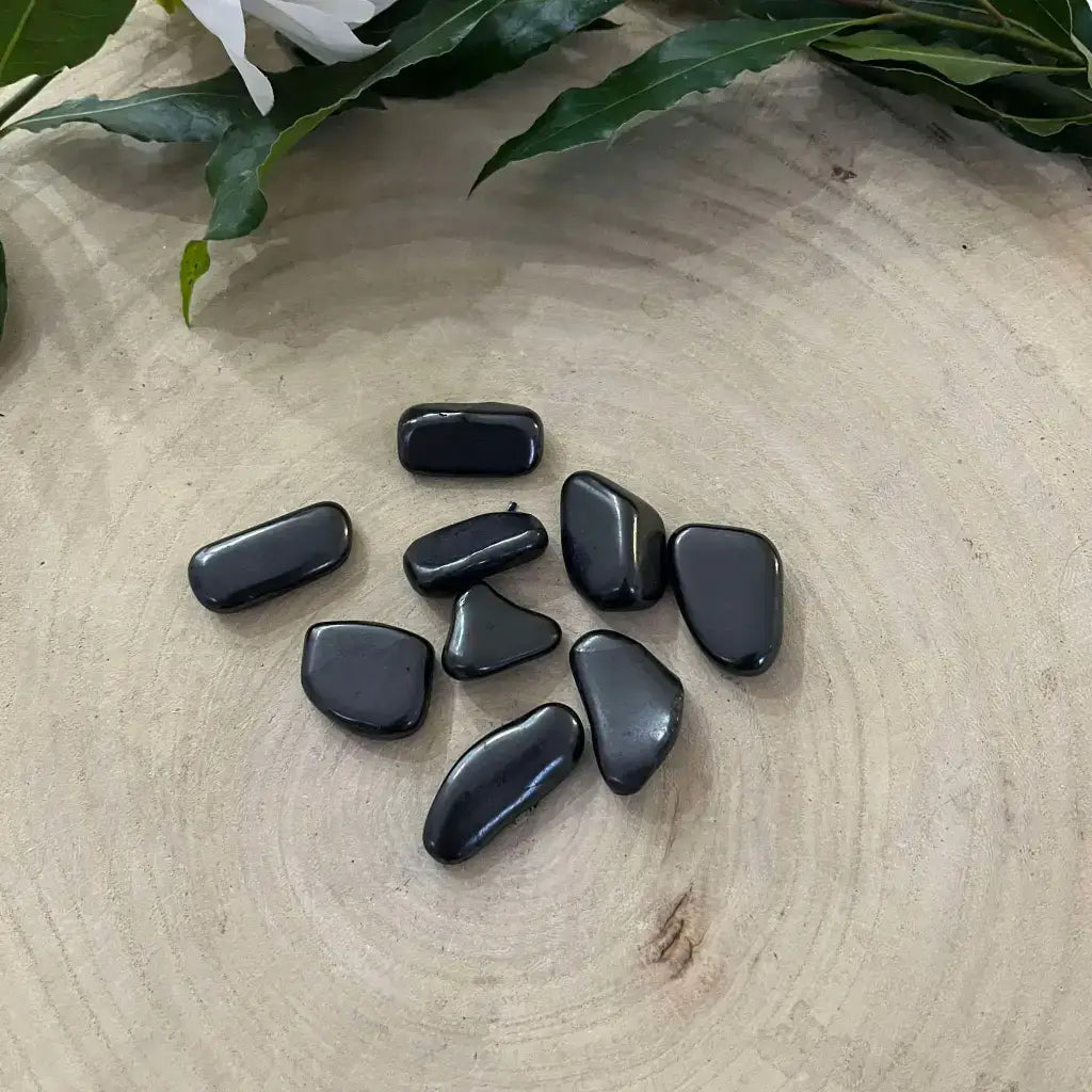 Mini Pierre Roulée Shungite de Aura de Roche, pierres polies noires pour la méditation et le bien-être