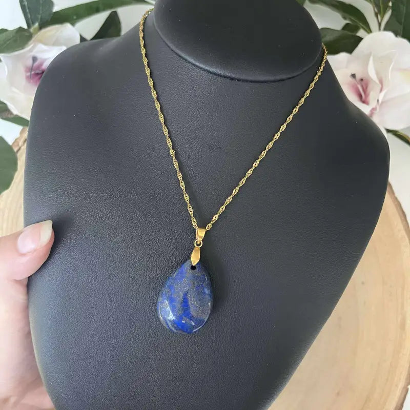 Pendentif en Lapis Lazuli et ses Vertus - Or - pierres
