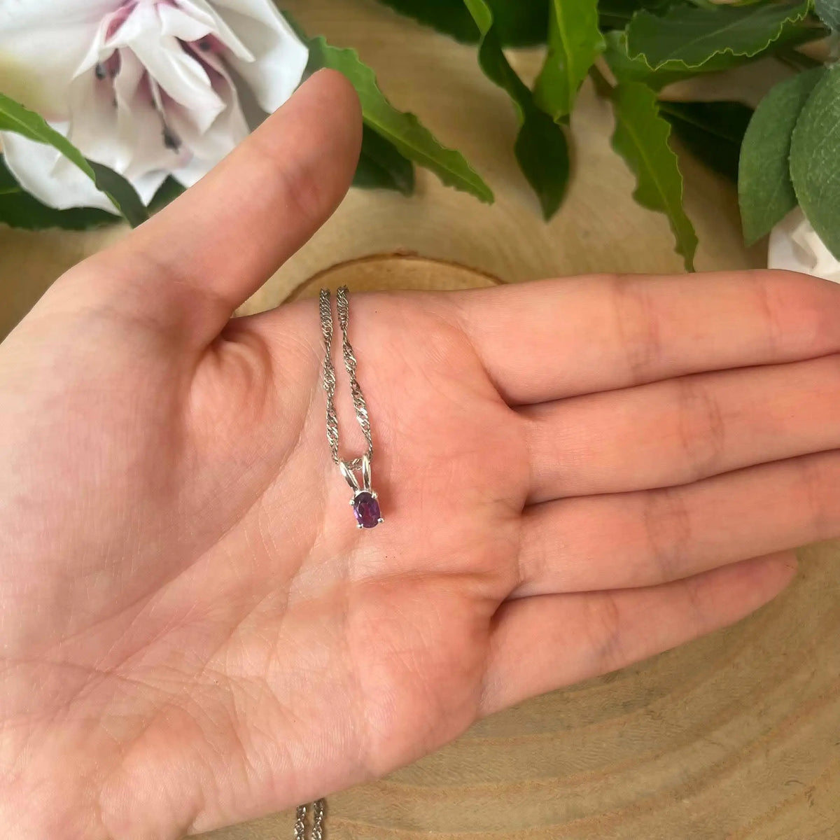 Pendentif Mini Améthyste Ovale