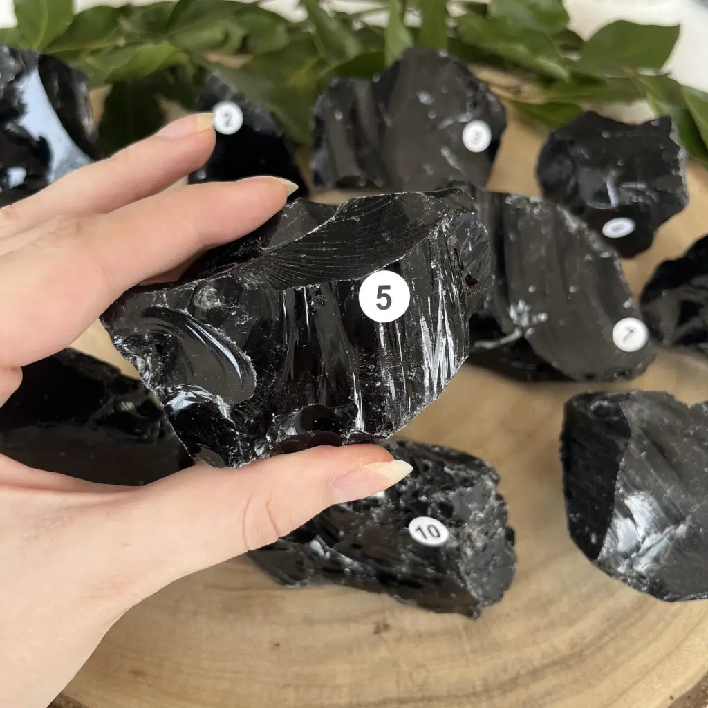 Pierre Obsidienne Noire Brute et Ses Pouvoirs - 5