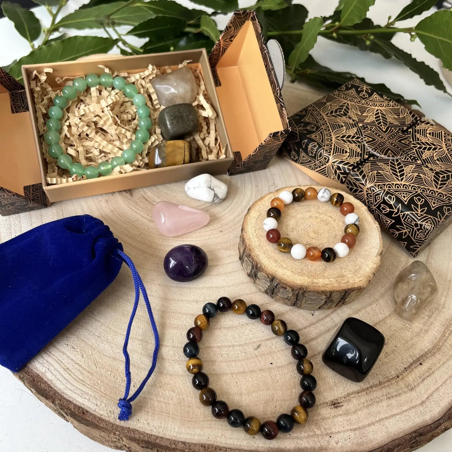 Collection Litho Box & Kits avec bracelets en pierres naturelles et cristaux pour protection et bien-être