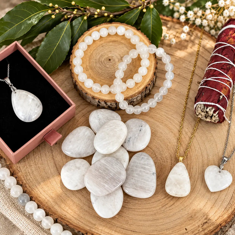 Bijoux et pierres en pierre de lune naturelle