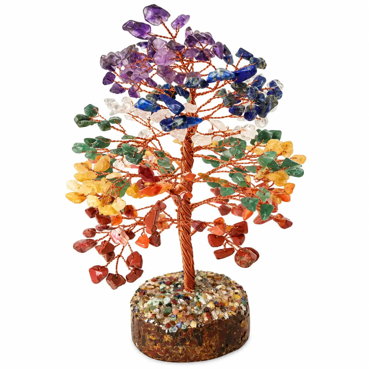 Arbre 7 Chakras en Pierres Naturelles 20 cm – Fait Main