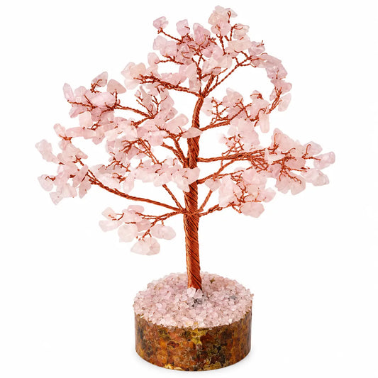 Arbre en Quartz Rose 20 cm – Pierres Naturelles Fait Main