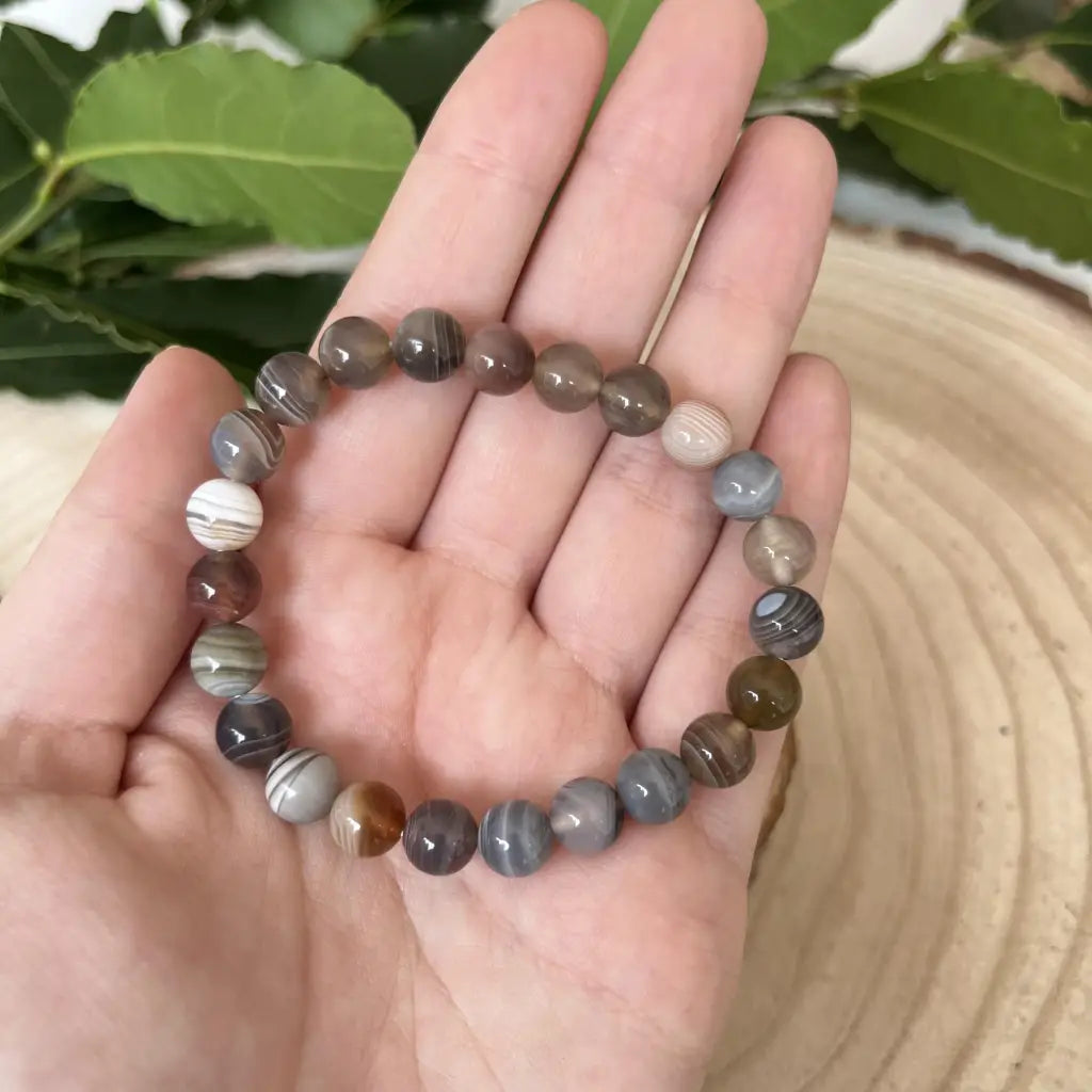 Bracelet d’Agate Botswana Gris - Métamorphosez votre énergie
