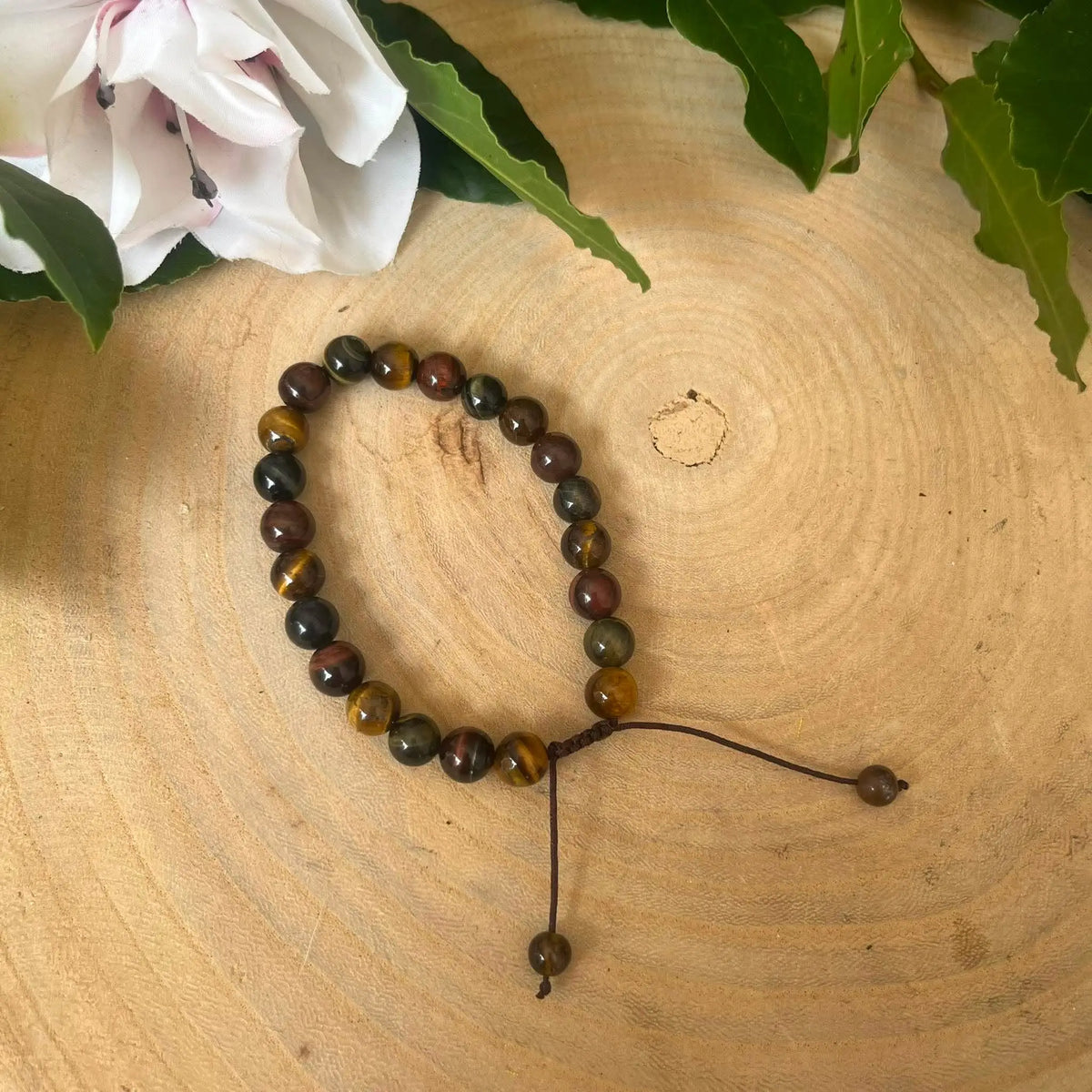 Bracelet Shambala 3 Yeux - Œil de Tigre, Œil de Faucon et Œil de Taureau