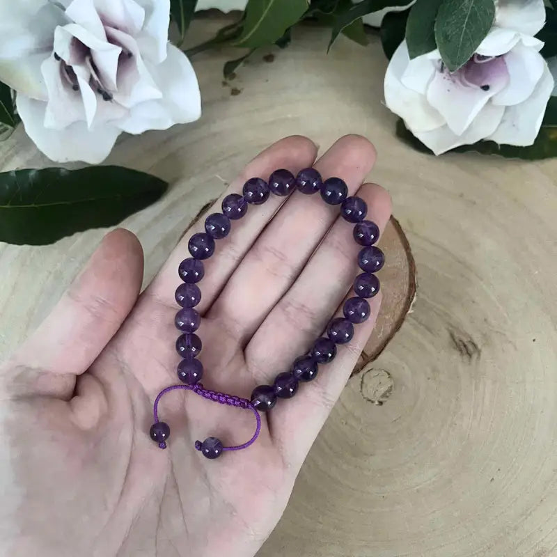 Bracelet Shambala Améthyste Réglable - bracelet pierre