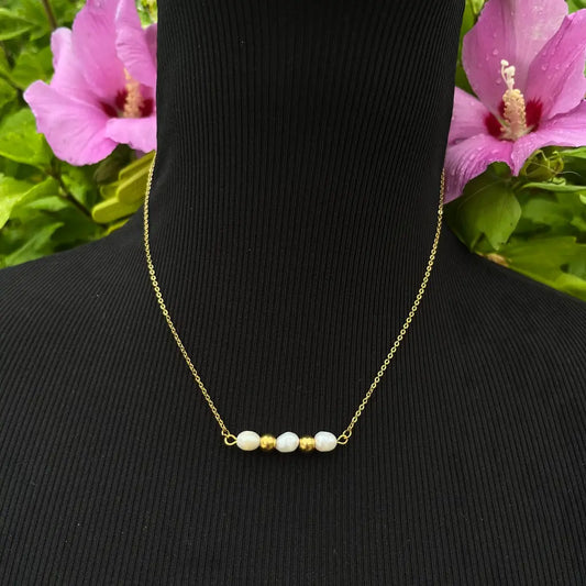 Collier Aqua - Collier acier inoxydable et perle