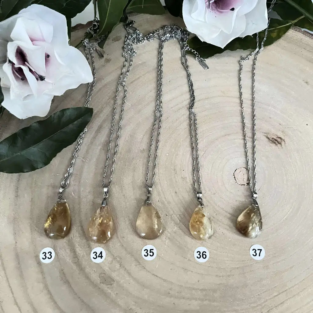 Collier avec Pendentif Citrine - Chance et Abondance - 33