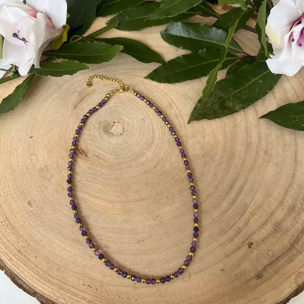 Collier Eden Améthyste - bijoux pierre naturelle et acier