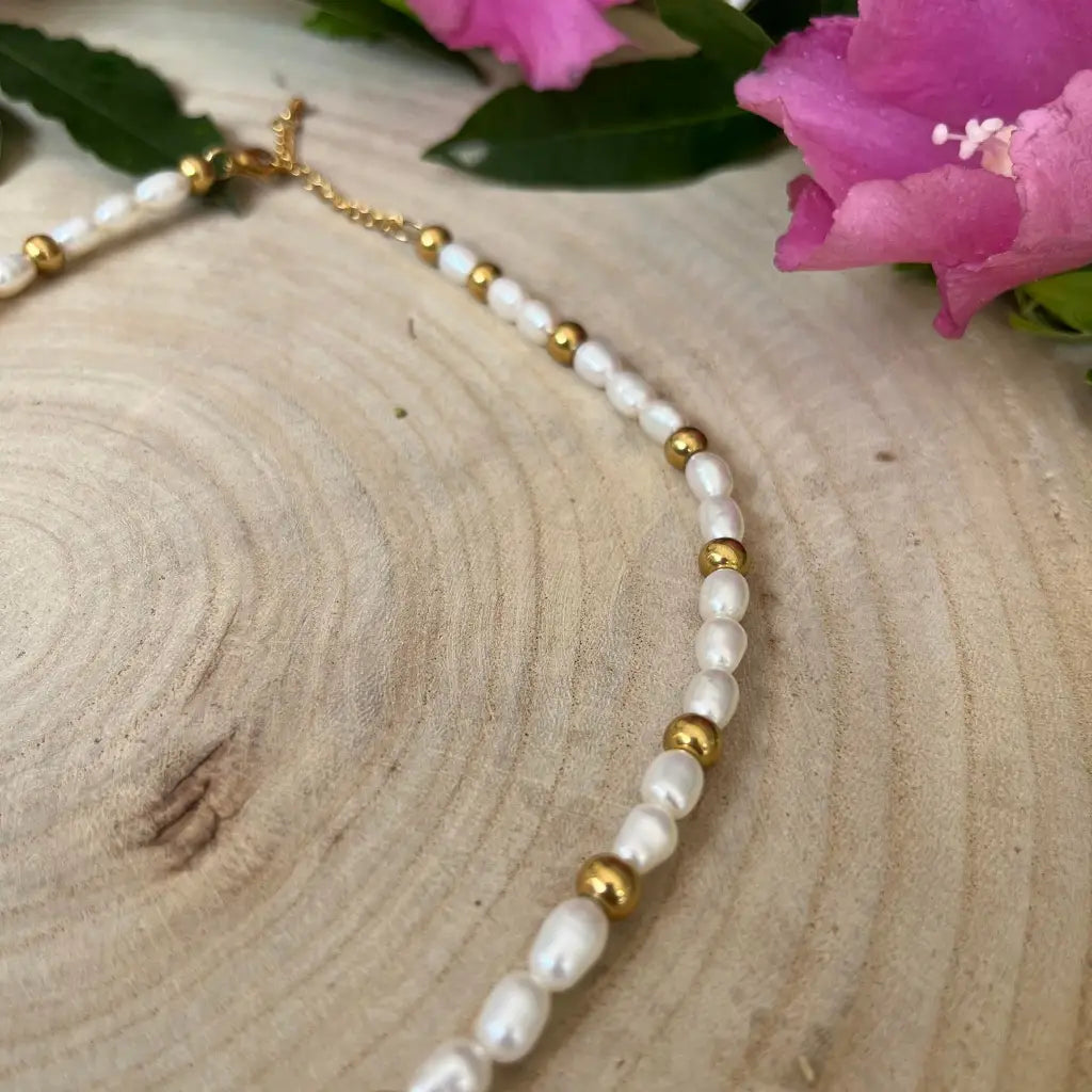 Collier Iris en Perle d’Eau Douce - Collier acier