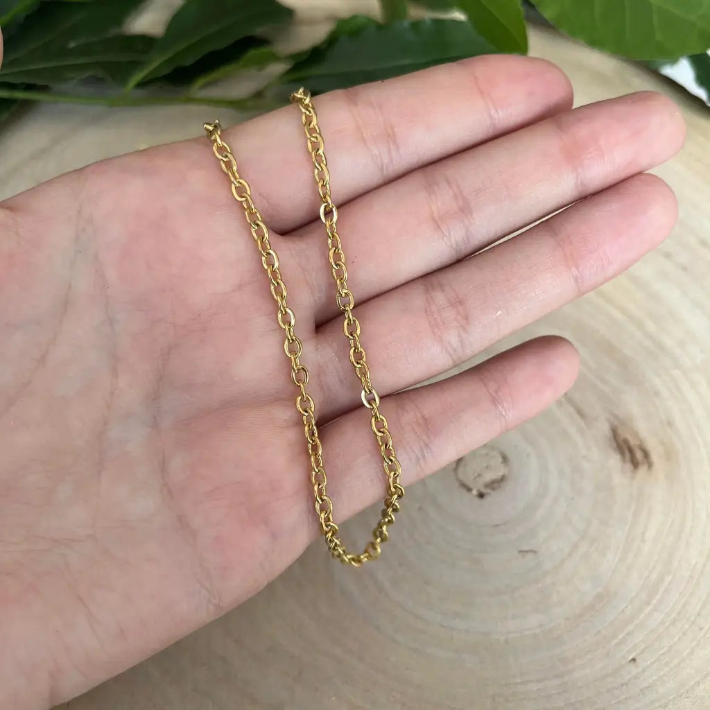 Collier Maille en Acier Inoxydable Doré - chaine acier