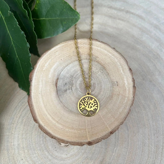 Pendentif Arbre de Vie en Acier Inoxydable - Collier