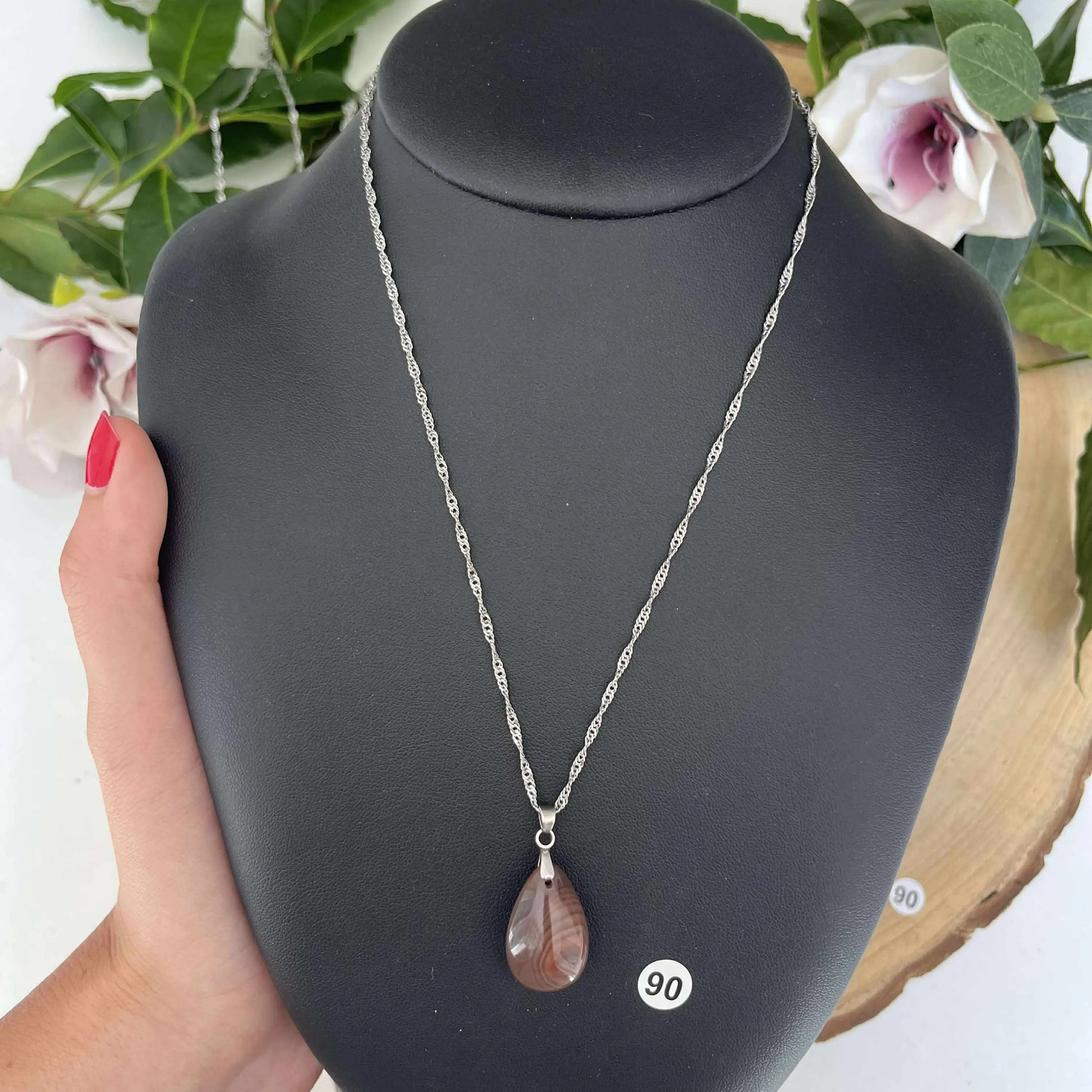 Pendentif en Cornaline - Amour et dynamisme. - Argent / 90
