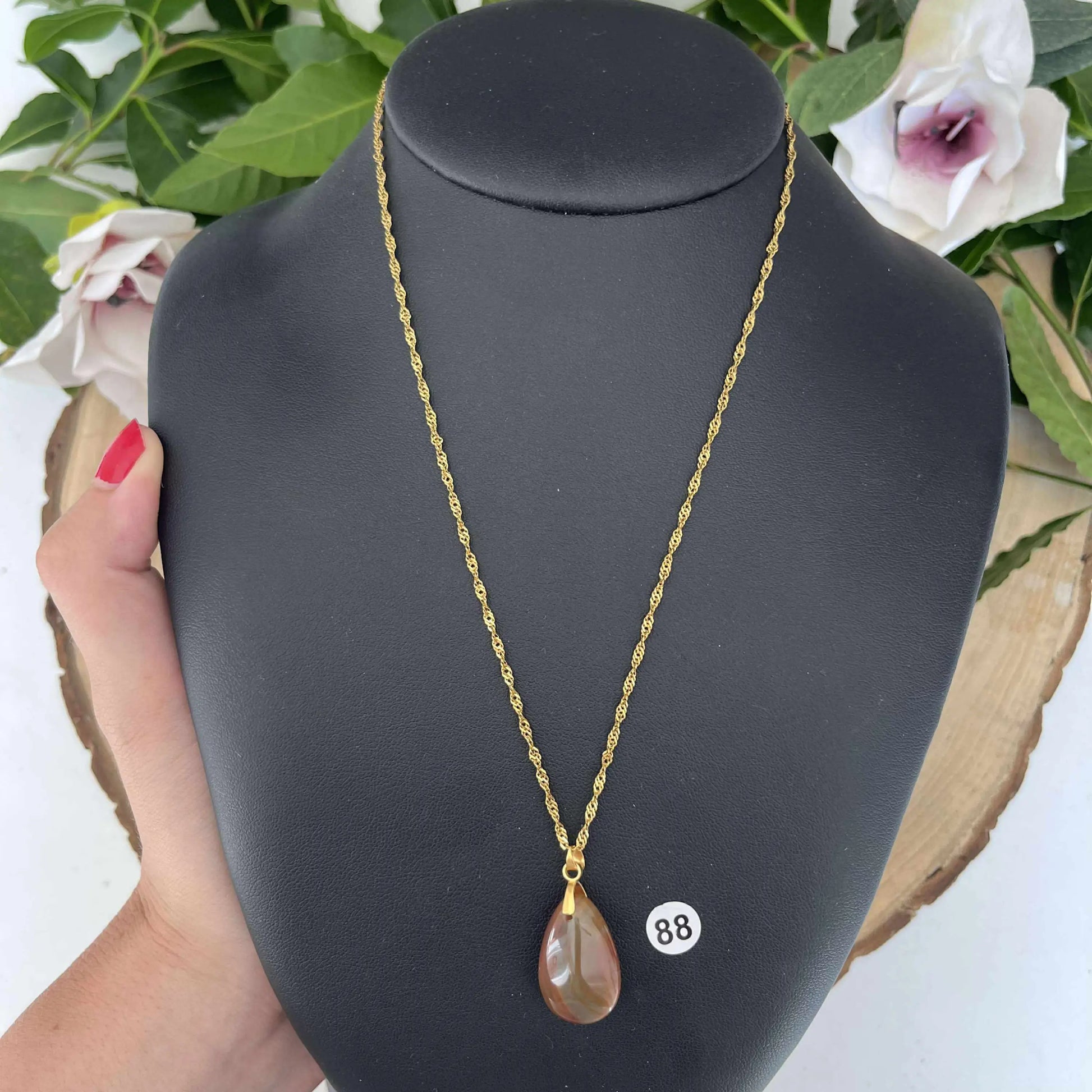 Pendentif en Cornaline - Amour et dynamisme. - Or / 88