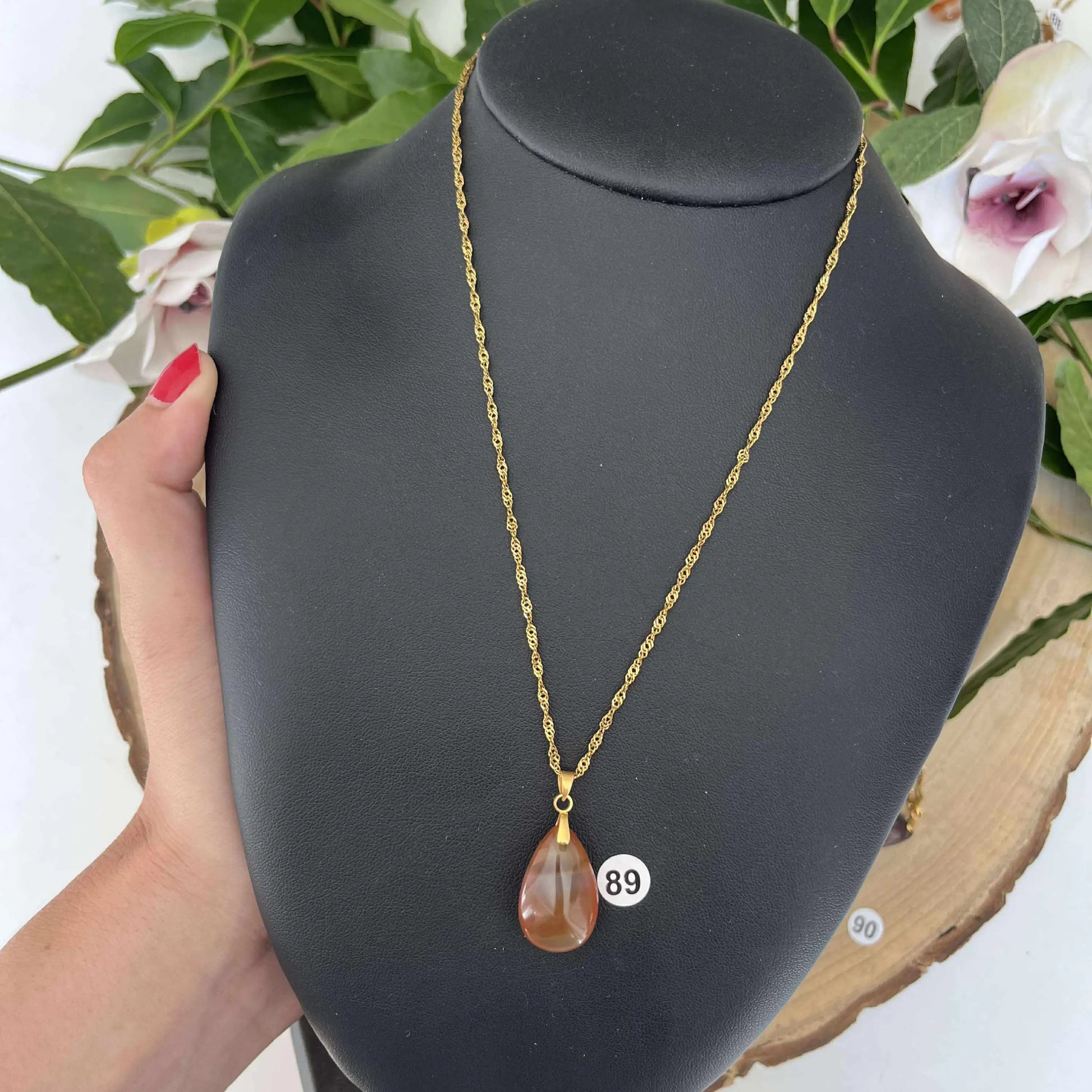 Pendentif en Cornaline - Amour et dynamisme. - Or / 89