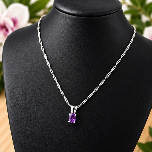 Pendentif Mini Améthyste Ovale