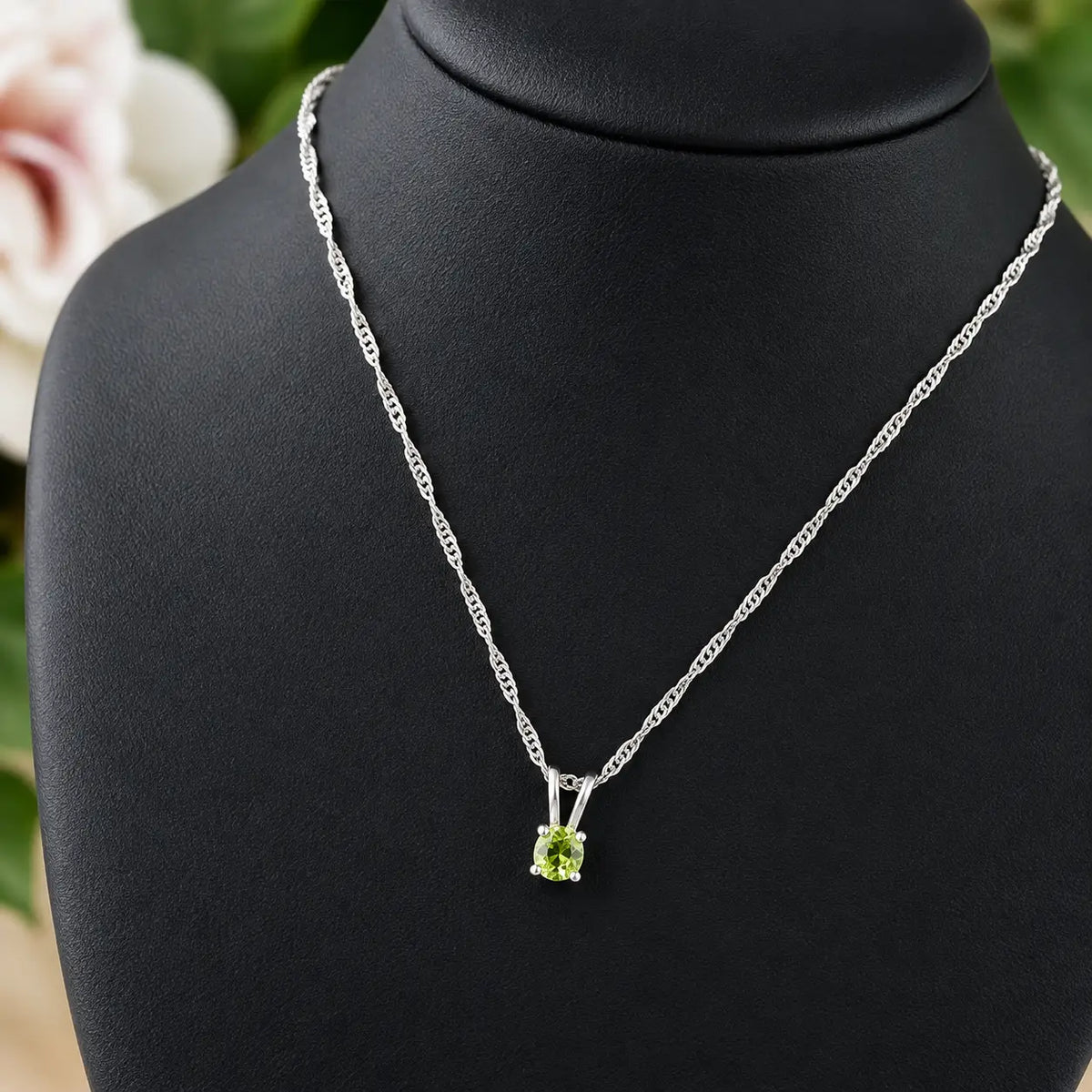 Pendentif Mini Cercle avec Pierre Péridot