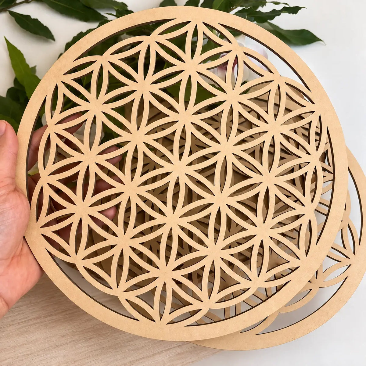 Plaque Fleur de Vie en Bois – 10, 20 ou 30 cm