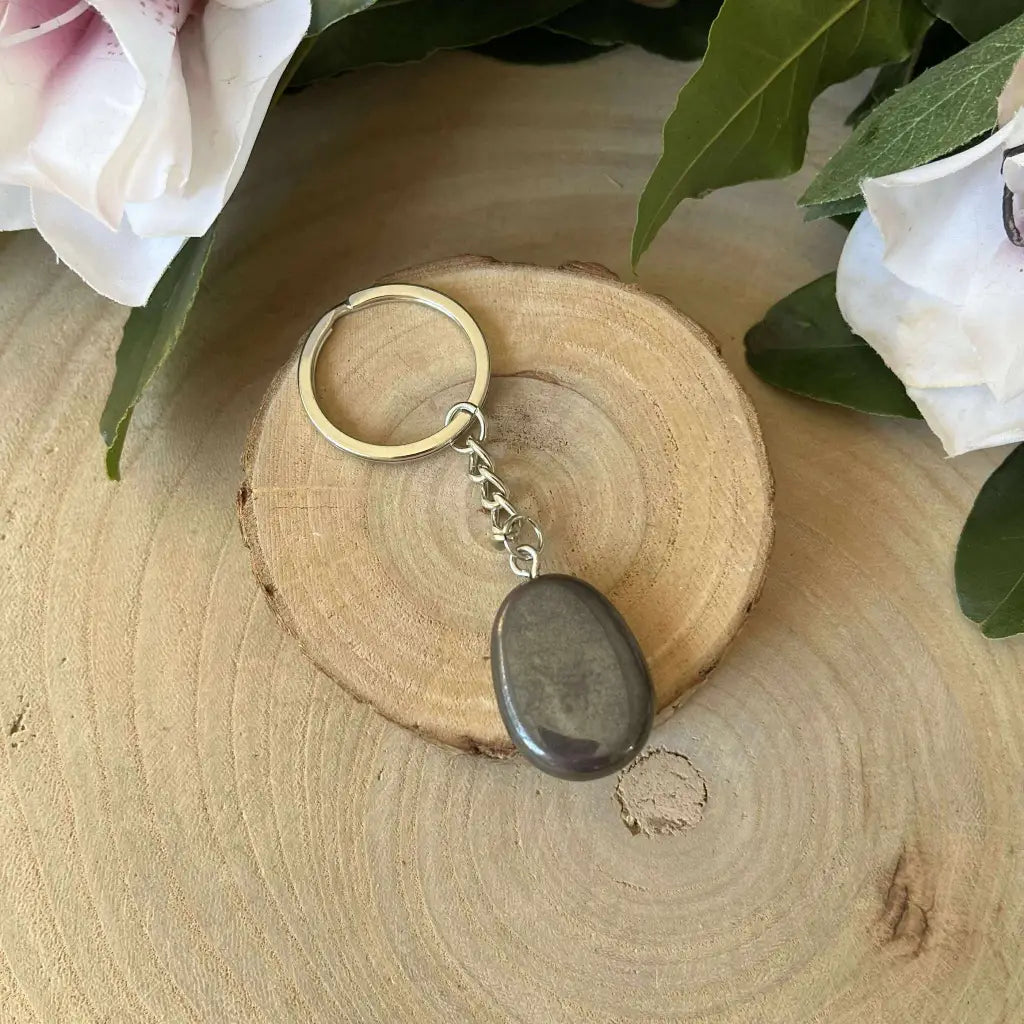 Porte-clés en Hématite Naturelle - porte clé pierre