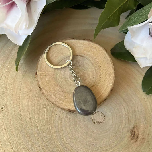 Porte-clés en Hématite Naturelle - porte clé pierre