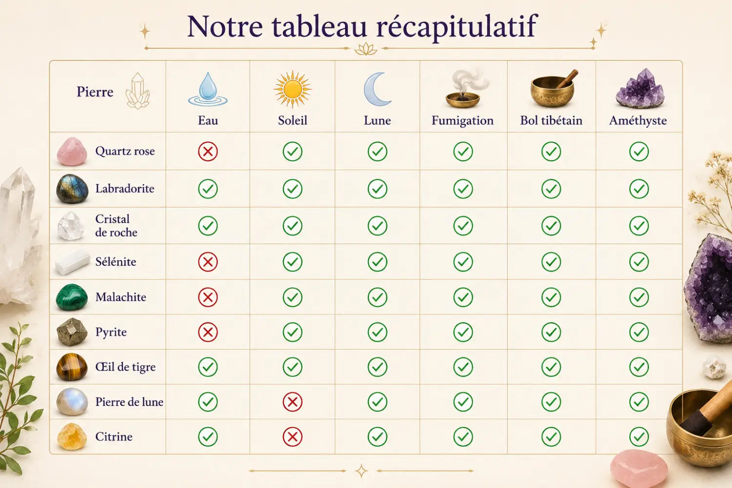 Comment purifier et recharger ses pierres naturelles ?